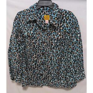 Women's Ruby Road Lightweight Jacket Shirt Top Partial Linen Size 18W